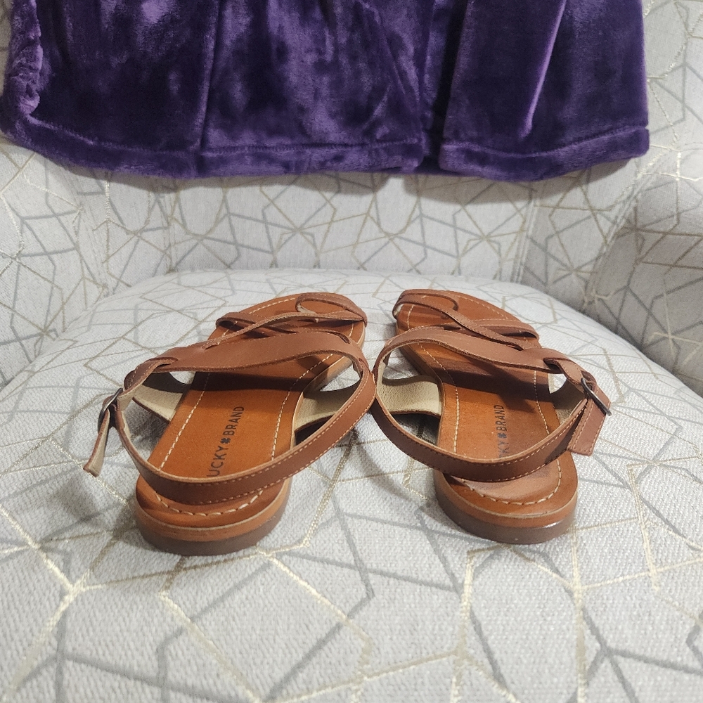 NWOT Lucky Brand Strappy Sandals Brown - Picture 4 of 5